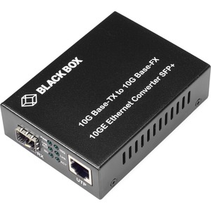 Black Box 10GBASE-TX to 10GBASE-FX Media Converter - 1 x Network (RJ-45) - Single-mode-Mul