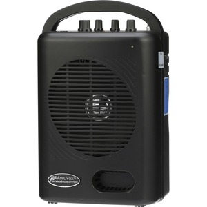 AmpliVox Dual Audio Pal Portable PA System - 50 W Amplifier - Wireless, Cable Microphone - AC Supply - 1 x Speakers - 3 x Microphones - Bluetooth - 1 Audio Line In - 1 Audio Line Out - USB Port - Battery Rechargeable - 8 Hour - Portable - Black