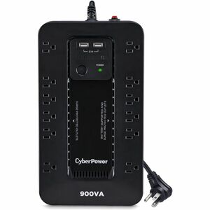 CyberPower UPS Systems ST900U Standby -  Capacity: 900 VA / 500 W - CyberPower ST900U Standby UPS 900VA/500W Compact 120V 12 Outlets 2xUSB 5Ft Cord 3-Yr Wty