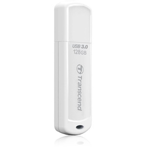 Transcend 128GB JetFlash 730 USB 3.0/Micro USB Flash Drive (OTG) - 128 GB - USB 3.0 - White