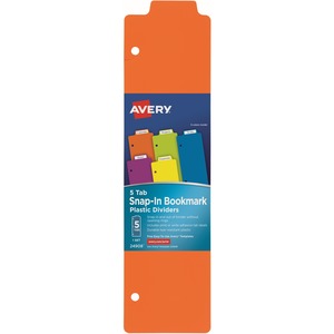 Avery%C2%AE+Snap-In+Plastic+Bookmark+Dividers%2C+5+Tabs%2C+1+Set%2C+Multicolor+%2824908%29+-+Monthly+-+1+Month+Single+Page+Layout+-+10%26quot%3B+x+10%26quot%3B+Sheet+Size+-+White%2C+Multicolor+-+Plastic+-+2+Set