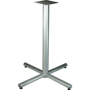 Lorell Silver Bistro-height X-leg Table Base - Metallic Silver X-shaped Base - 40.75