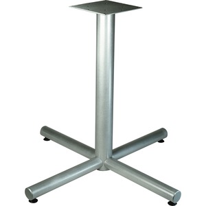 Lorell Hospitality Collection X-Leg Table Base - Metallic Silver X-shaped Base - 30