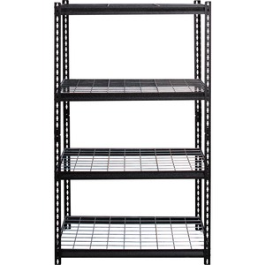 Lorell+Wire+Deck+Shelving+-+4+Shelf%28ves%29+-+60%26quot%3B+Height+x+36%26quot%3B+Width+x+18%26quot%3B+Depth+-+30%25+Recycled+-+Black+-+Steel+-+1+Each