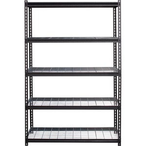Lorell+Wire+Deck+Shelving+-+5+Shelf%28ves%29+-+72%26quot%3B+Height+x+48%26quot%3B+Width+x+18%26quot%3B+Depth+-+28%25+Recycled+-+Black+-+Steel+-+1+Each