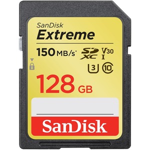 SanDisk Extreme 128 GB UHS-I SDHC - 150 MB/s Read - 70 MB/s Write - Lifetime Warranty