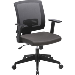 Lorell+SOHO+Mesh+Mid-back+Task+Chair+-+Black+Fabric+Seat+-+Black+Mesh+Back+-+Mid+Back+-+5-star+Base+-+Armrest+-+1+Each