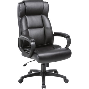 SOHO High-back Leather Executive Chair - Black Bonded Leather Seat - Black Bonded Leather Back - High Back - 5-star Base - 1 Each