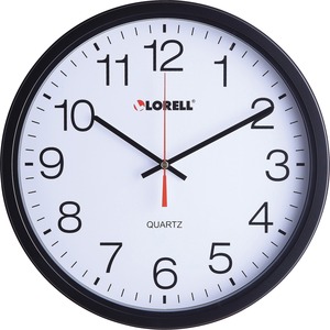 Lorell+12-1%2F2%26quot%3B+Slimline+Wall+Clock+-+Analog+-+Quartz+-+Black+-+Modern+Style