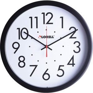 Lorell+14-1%2F2%26quot%3B+Self-Set+Wall+Clock+-+Analog+-+Quartz+-+White+Main+Dial+-+Black