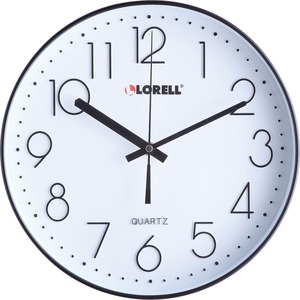 Lorell+12%26quot%3B+Round+Quiet+Wall+Clock+-+Analog+-+Quartz+-+Black
