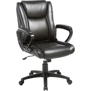 SOHO+High-Back+Office+Chair+-+Black+Bonded+Leather+Seat+-+Black+Bonded+Leather+Back+-+High+Back+-+5-star+Base+-+1+Each