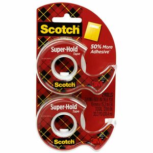 Scotch+Super-Hold+Tape+-+16.67+yd+Length+x+0.75%26quot%3B+Width+-+Dispenser+Included+-+2+%2F+Pack+-+Translucent