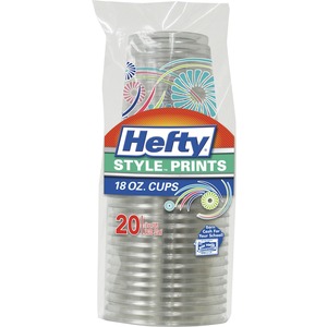 Hefty+Style+Prints+18+oz+Cups+-+20+%2F+Pack+-+Clear+-+Plastic+-+Cold+Drink