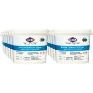 Clorox+Healthcare+Bleach+Germicidal+Wipes+-+Ready-To-Use+-+110+%2F+Canister+-+100+%2F+Pallet+-+Anti-corrosive%2C+Antibacterial+-+White