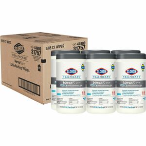 Clorox+Healthcare+VersaSure+Cleaner+Disinfectant+Wipes+-+8%26quot%3B+Length+x+6.75%26quot%3B+Width+-+85+%2F+Canister+-+6+%2F+Carton+-+Durable%2C+Alcohol-free%2C+Low+Odor%2C+Fragrance-free%2C+Fume-free%2C+Strong+-+White
