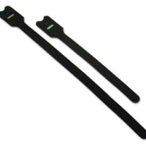 C2G 12in Screw-mountable Hook-and-Loop Cable Ties - 10pk - Cable Tie - Black - 10 Pack