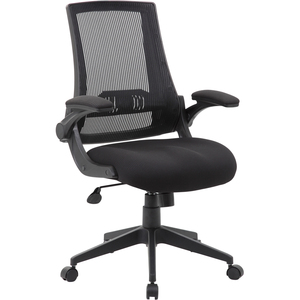 Boss+Mesh+Back%2C+Flip+Arm+Task+Chair+-+Black+Seat+-+Black+Back+-+Black+Frame+-+5-star+Base+-+1+Each
