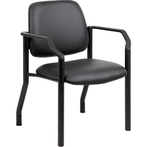 Boss+Antimicrobial+Guest+Chair%2C+300+lb.+Weight+Capacity+-+Black+Vinyl+Seat+-+Black+Vinyl+Back+-+Black+Steel+Frame+-+Mid+Back+-+Four-legged+Base