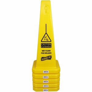 Genuine+Joe+Bright+4-sided+Caution+Safety+Cone+-+English%2C+Spanish+-+10%26quot%3B+Width+x+24%26quot%3B+Height+x+10%26quot%3B+Depth+-+Cone+Shape+-+Stackable+-+Industrial+-+Polypropylene+-+Yellow%2C+Yellow+-+5+%2F+Carton