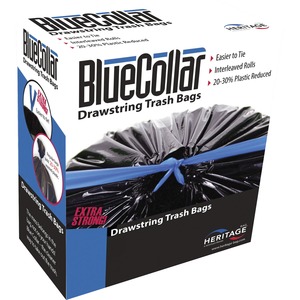 BlueCollar+30-gallon+Drawstring+Trash+Bags+-+30+gal+Capacity+-+30%26quot%3B+Width+x+34%26quot%3B+Length+-+1+mil+%2825+Micron%29+Thickness+-+Drawstring+Closure+-+Black+-+6%2FCarton+-+40+Per+Box+-+Garbage