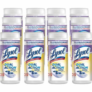 Lysol+Dual+Action+Wipes+-+For+Multi+Surface+-+Citrus+Scent+-+35+%2F+Canister+-+12+%2F+Carton+-+White%2FPurple