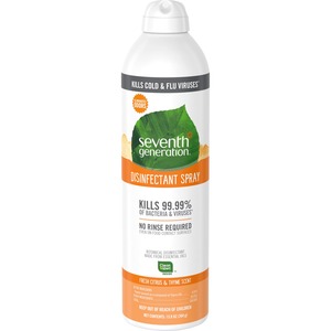 Seventh+Generation+Disinfectant+Cleaner+-+For+Day+Care+-+13.9+fl+oz+%280.4+quart%29+-+Fresh+Citrus+%26+Thyme+Scent+-+8+%2F+Carton+-+Non-flammable%2C+Rinse-free%2C+Antibacterial%2C+Disinfectant+-+Clear