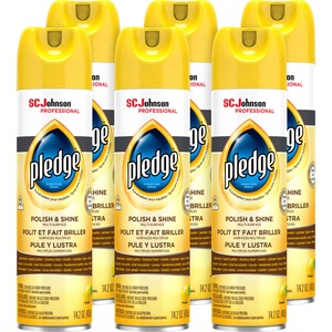 Pledge+Lemon+Enhancing+Polish+-+14.2+fl+oz+%280.4+quart%29+-+Lemon+Scent+-+White+-+6+%2F+Carton