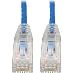 Tripp Lite Cat6 UTP Patch Cable (RJ45) - M/M, Gigabit, Snagless, Molded, Slim, Blue, 8 in. - 8" Category 6 Network Cable for Switch, Patch Panel, Hub, Workstation, Network Device, Router, Printer, Computer, Photocopier, Server, Modem - First End: 1 x RJ-45 Network - Male - Second End: 1 x RJ-45 Network - Male - 1 Gbit/s - Patch Cable - Gold Plated Contact - 28 AWG - Blue