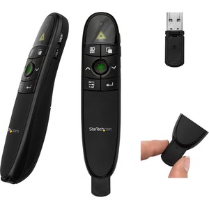 StarTech.com Wireless Presentation Remote with Green Laser Pointer - 90 ft. (27 m) - USB P