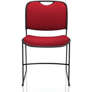 United Chair 4800 Stacking Chair - Black Seat - Black Back - Black Steel Frame - Ebony - 2 Pack