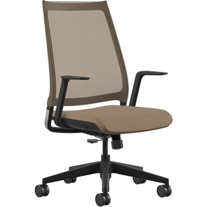 9+to+5+Seating+Luna+3460+Task+Chair+-+Latte+Foam+Seat+-+Black+Mesh+Back+-+5-star+Base+-+1+Each