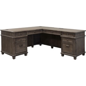 Martin+Carson+L+Desk+with+Right+Return%2C+Pencil%2C+Utility+and+File+Drawers+-+Utility%2C+Storage%2C+File+Drawer%28s%29+-+Finish%3A+Weathered+Dove+-+1+Each