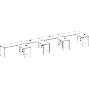 Boss 4 - L Shaped Desk Units, 4 Pedestals - 60