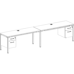 Boss 2 Desks Side by Side with 2 3/4 Pedestals - 48