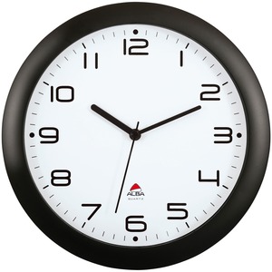 Alba+Wall+Clock+-+Analog+-+Quartz+-+White+Main+Dial+-+Black+-+Classic+Style