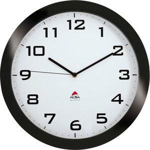 Alba+Wall+Clock+-+Analog+-+Quartz+-+Black