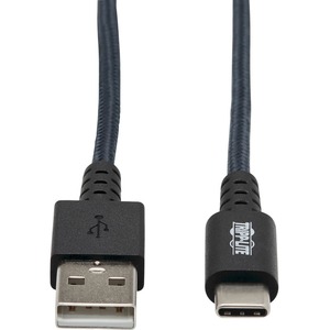 Tripp Lite by Eaton Heavy-Duty USB-A to USB-C Cable USB 2.0 UHMWPE and Aramid Fibers (M/M) Gray 6 ft. (1.83 m)