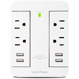 CyberPower Home Office 4-Outlet Surge Suppressor/Protector - 4 x NEMA 5-15R, 4 x USB - 900 J - 125 V AC Input