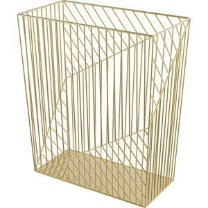 U+Brands+Vena+Waste+Basket+-+Sturdy%2C+Lightweight+-+6.1%26quot%3B+Height+x+12.2%26quot%3B+Width+-+Metal+Wire+-+Gold+-+1+Each