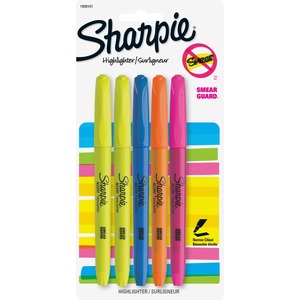Sharpie+Accent+Smear+Guard+Highlighter+-+Narrow+Marker+Point+-+Chisel+Marker+Point+Style+-+Yellow%2C+Blue%2C+Pink%2C+Orange+-+1+Pack
