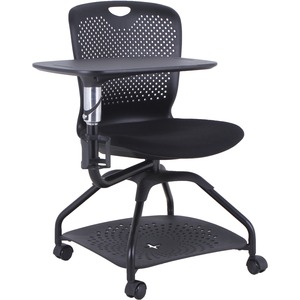 Lorell+Student+Training+Chair+-+Fabric+Seat+-+Plastic+Back+-+Four-legged+Base+-+Black+-+1+Each