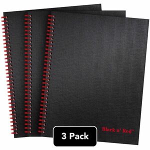 Black+n%26apos%3B+Red+Hardcover+Twinwire+Business+Notebook+-+Twin+Wirebound+-+12%26quot%3B+x+8.5%26quot%3B+x+1.7%26quot%3B+-+Matte+Cover+-+Perforated%2C+Bleed+Resistant+-+3+%2F+Pack