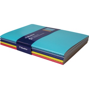 Rediform+Blueline+5+Notebooks+Pack+-+64+Pages+-+Sewn+-+5+3%2F4%26quot%3B+x+8+1%2F4%26quot%3B+Sheet+Size+-+Assorted+Cover+-+Soft+Cover%2C+Flexible+Cover%2C+Bleed+Resistant+-+5+%2F+Pack