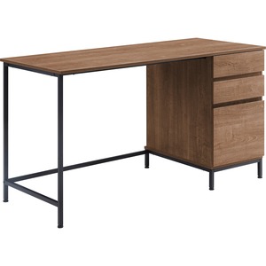 Lorell+SOHO+Desk+with+Side+Drawers+-+30%26quot%3B+Height+x+55%26quot%3B+Width+x+23.6%26quot%3B+Depth+-+Total+Drawer%28s%29%3A+3+-+Single+Pedestal+on+Right+Side+-+Finish%3A+Walnut+-+1+Each