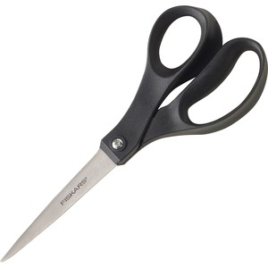 Fiskars+Scissors+-+8%26quot%3B+Overall+Length+-+Left%2FRight+-+Stainless+Steel+-+Pointed+Tip+-+Black+-+1+Each