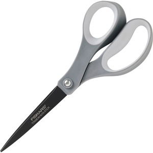 Fiskars+Non-stick+Titanium+Softgrip+Scissors+-+8%26quot%3B+Overall+Length+-+Titanium+-+Gray+-+2+%2F+Pack