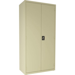 Lorell+Fortress+Series+Janitorial+Cabinet+-+36%26quot%3B+x+18%26quot%3B+x+72%26quot%3B+-+4+x+Shelf%28ves%29+-+Hinged+Door%28s%29+-+Locking+System%2C+Welded%2C+Sturdy%2C+Recessed+Locking+Handle%2C+Durable%2C+Powder+Coat+Finish%2C+Storage+Space%2C+Adjustable+Shelf+-+Putty+-+Steel+-+Recycled