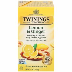 Twinings+of+London+Lemon+%26+Ginger+Herbal+Tea+Bag+-+Herbal+Tea+-+1.3+oz+-+25+%2F+Box
