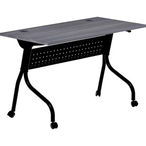 Lorell+Flip+Top+Training+Table+-+For+-+Table+TopCharcoal+Rectangle%2C+Melamine+Top+-+Black+Four+Leg+Base+-+4+Legs+x+48%26quot%3B+Table+Top+Width+x+23.60%26quot%3B+Table+Top+Depth+-+29.50%26quot%3B+Height+-+Melamine+-+1+Each